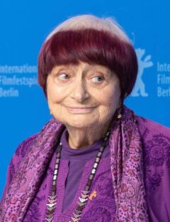 Portret van Agnès Varda, Franse cineaste en fotografe