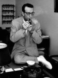 Portret van Georges Simenon, Belgische schrijver