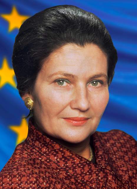 Portret van Simone Veil, Franse politica en juriste