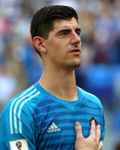 Thibaut Courtois tijdens een voetbalwedstrijd