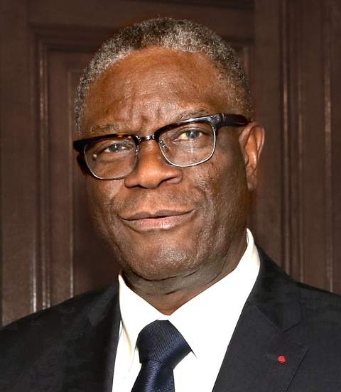 Denis Mukwege spreekt op een conferentie in 2018
