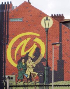 Muurschildering met Blake en Mortimer in Brussel