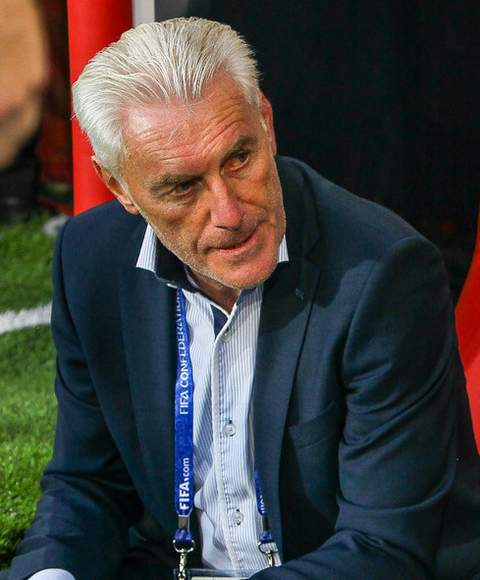 Hugo Broos coacht Kameroen tijdens het WK 2017