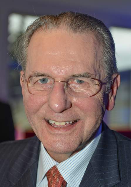 Jacques Rogge in a formal setting, 2014