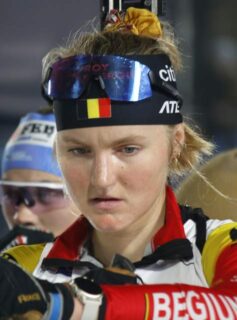 Maya Cloetens tijdens het wereldkampioenschap biatlon 2024