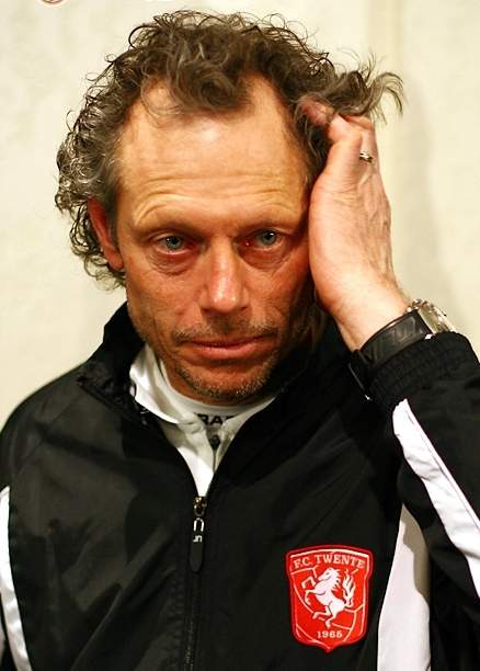 Michel Preud'homme posing as football coach in 2011