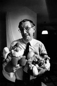 Portret van Peyo, Belgische striptekenaar, 1990