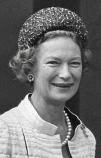 Prinses Joséphine-Charlotte op het balkon in 1967