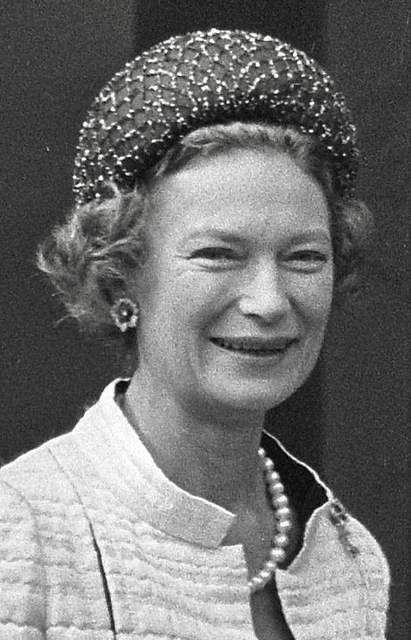 Prinses Joséphine-Charlotte op het balkon in 1967