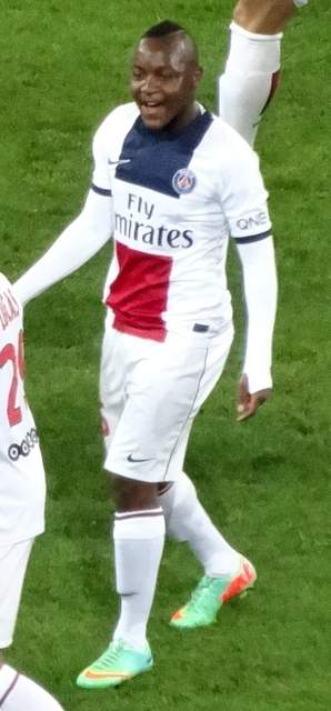 Hervin Ongenda tijdens een wedstrijd voor PSG in 2014