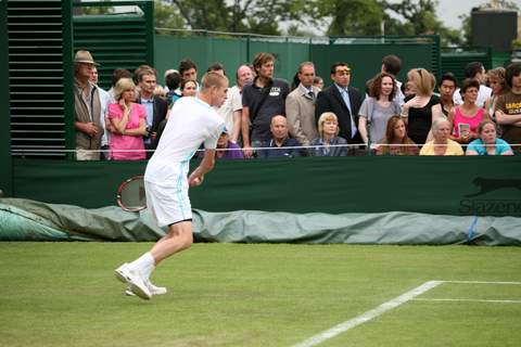 Kristof Vliegen tijdens een wedstrijd op Wimbledon 2009
