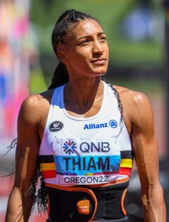 Nafissatou Thiam tijdens het wereldkampioenschap atletiek 2022