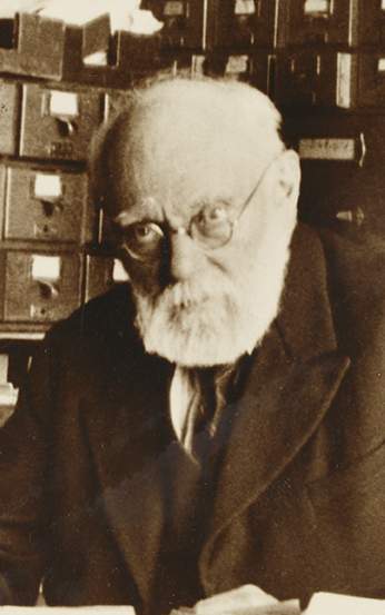 Paul Otlet aan zijn bureau in 1937