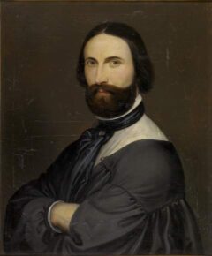 Zelfportret van Antoine Wiertz in zijn atelierkledij