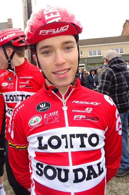 Bjorg Lambrecht aan de start van Grand Prix Lillers 2016