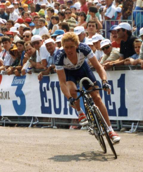 Eric Vanderaerden tijdens de proloog van de Tour de France 1993