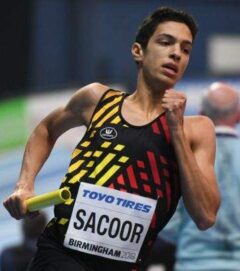 Jonathan Sacoor tijdens een atletiekevenement in 2018