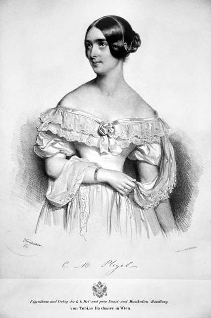 Lithografieportret van Marie Pleyel uit 1839