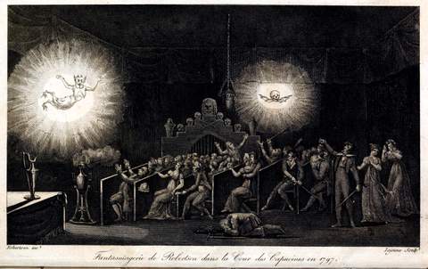 Robert's spookachtige phantasmagoria voorstelling in Parijs, 1797