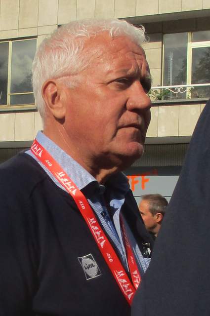 Lefevere bij de finish van Luik-Bastenaken-Luik 2019