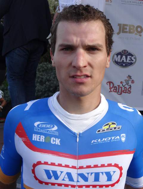 Roy Jans na de finish van de kustpijl 2014