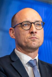 Vincent Van Peteghem tijdens de ECOFIN-raad 2024